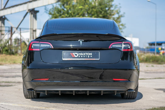 Diffusor Heck Ansatz für Tesla Model 3 schwarz Hochglanz