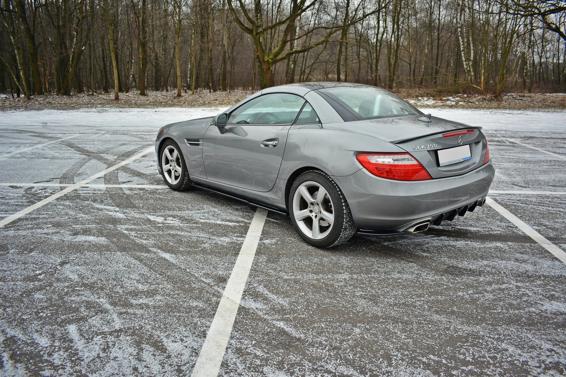 Diffusor Heck Ansatz für Mercedes SLK R172 schwarz Hochglanz