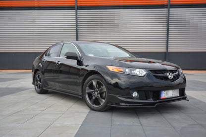 Seitenschweller Ansatz für HONDA ACCORD MK8. CU-Serie vor Facelift SEDAN schwarz Hochglanz