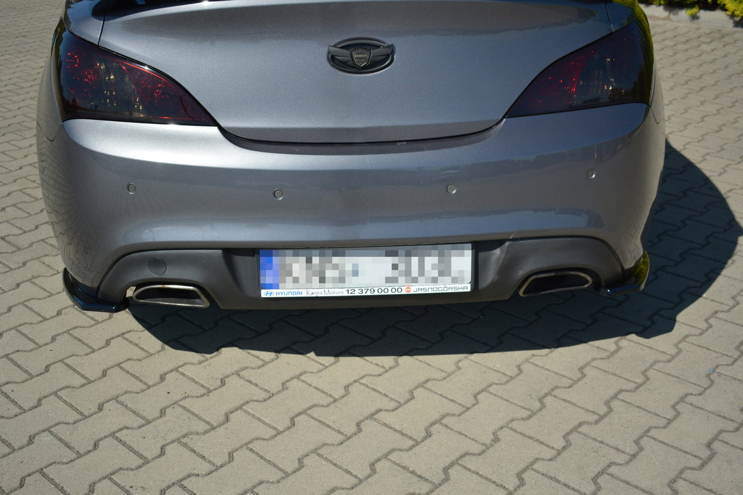 Heck Ansatz Flaps Diffusor für HYUNDAI GENESIS COUPÉ MK.1 schwarz Hochglanz