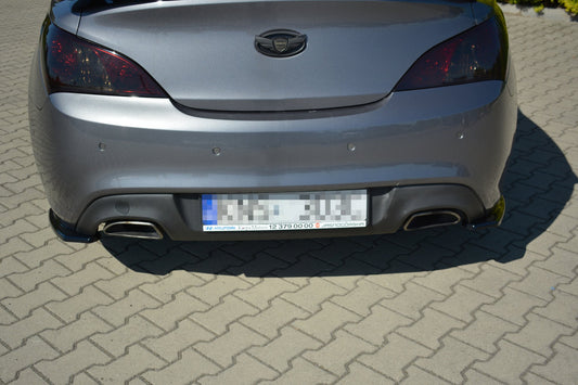 Heck Ansatz Flaps Diffusor für HYUNDAI GENESIS COUPÉ MK.1 schwarz Hochglanz