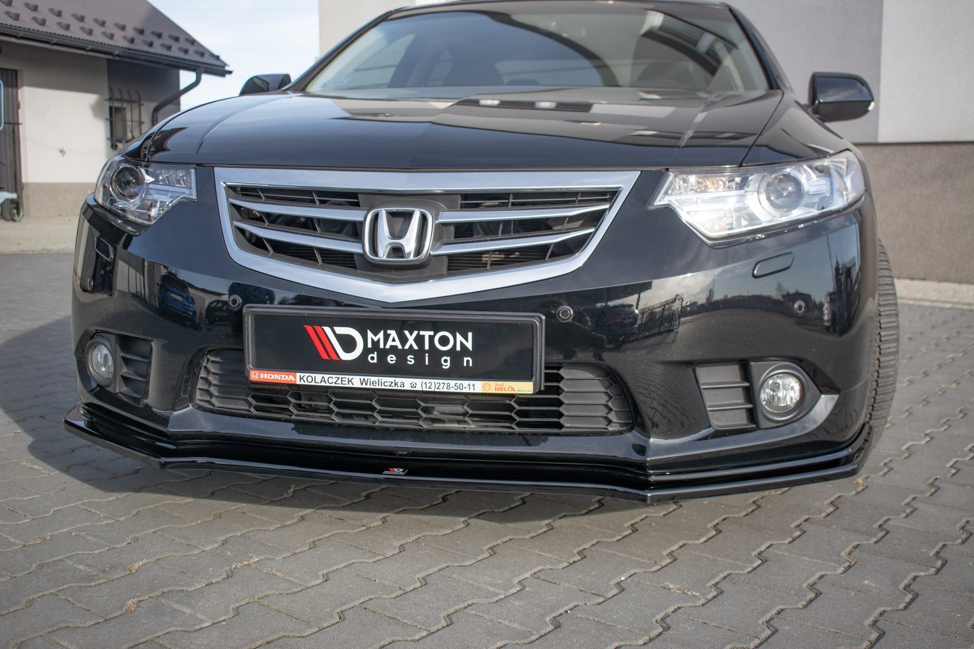 Front Ansatz für Honda Accord VIII (CU Series) Facelift schwarz Hochglanz
