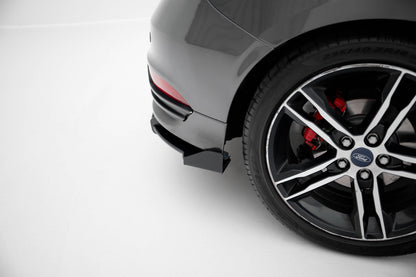 Street Pro Heckschürze + Flaps für Ford Focus ST Mk3 Facelift schwarz Hochglanz