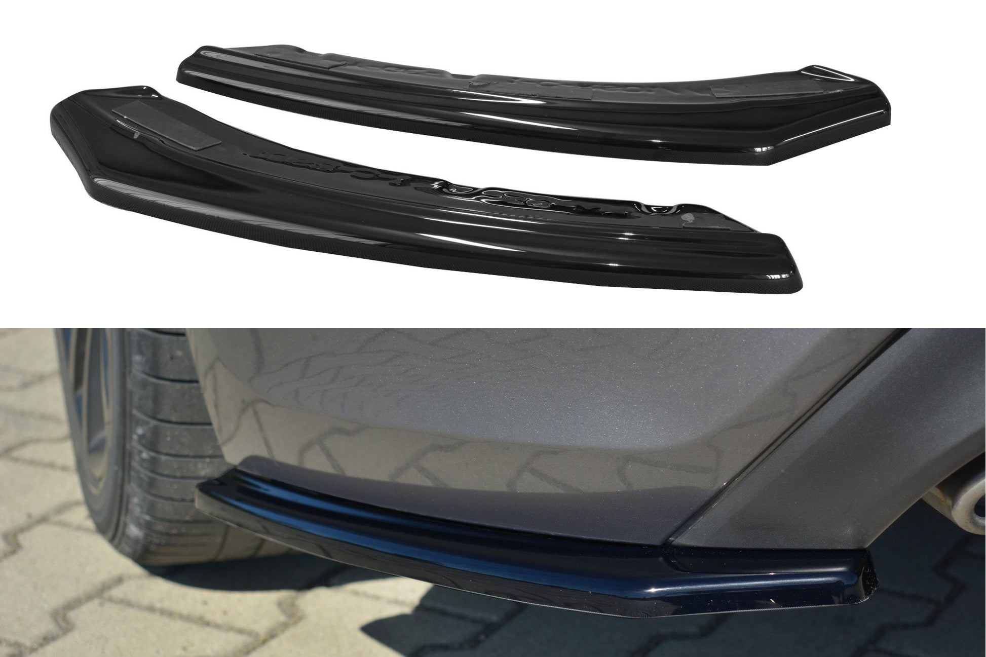 Heck Ansatz Flaps Diffusor für HYUNDAI GENESIS COUPÉ MK.1 schwarz Hochglanz