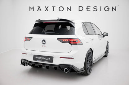 Diffusor Heck Ansatz V.2 für VW Golf GTI Mk8 schwarz Hochglanz