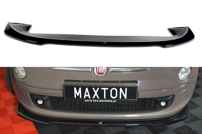 Front Ansatz V.2 für FIAT 500 HATCHBACK vor Facelift schwarz Hochglanz