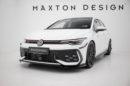 Front Ansatz V.3 für VW Golf GTI / GTE / R-Line Mk8 Facelift schwarz Hochglanz