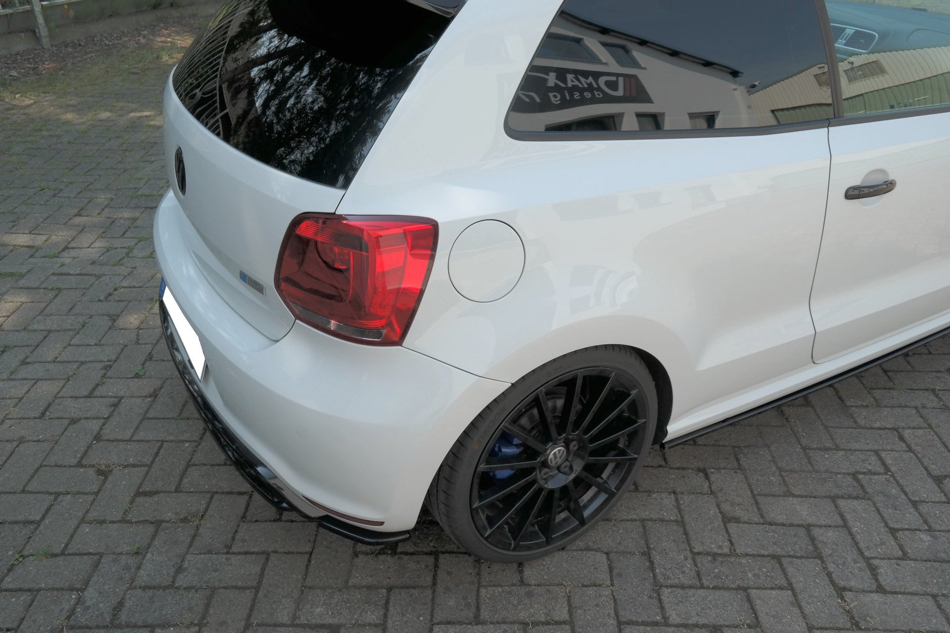Heck Ansatz Flaps Diffusor für VW Polo WRC Mk5  schwarz Hochglanz