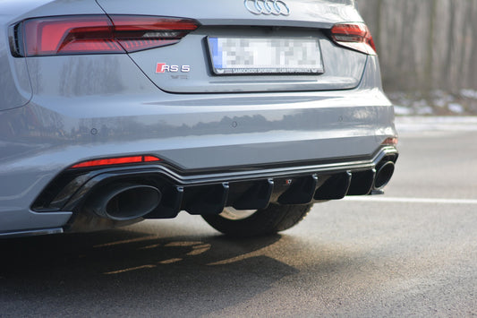 Diffusor Heck Ansatz für Audi RS5 F5 Coupe / Sportback schwarz matt