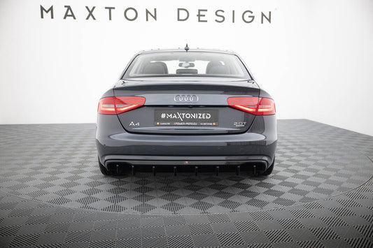 Diffusor Heck Ansatz für Audi A4 B8 Facelift (Version ohne Auspuff) schwarz Hochglanz