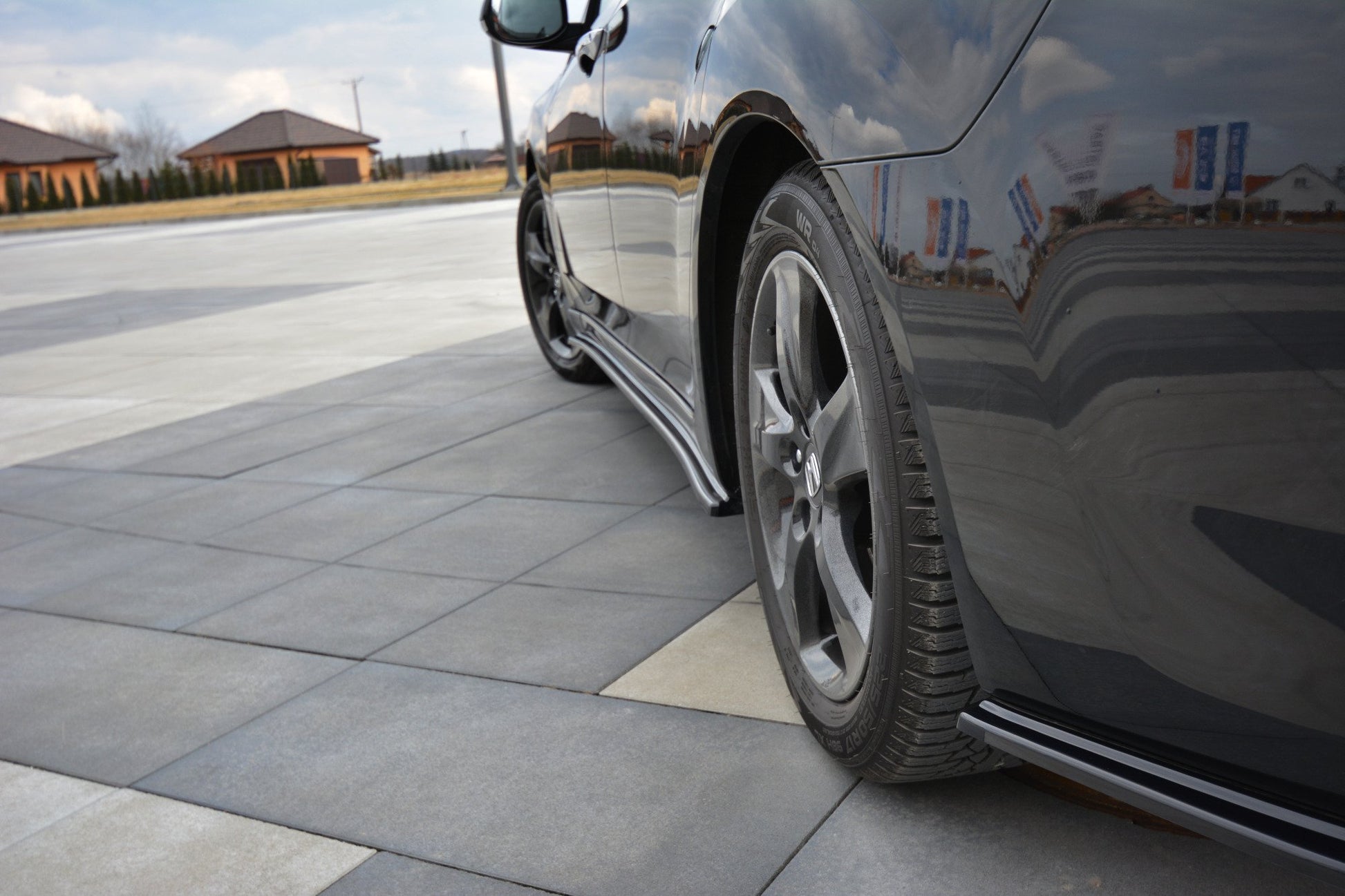 Heck Ansatz Flaps Diffusor für HONDA ACCORD MK8. CU-Serie vor Facelift SEDAN schwarz Hochglanz
