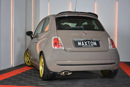 Heck Ansatz Flaps Diffusor für FIAT 500 HATCHBACK vor Facelift schwarz Hochglanz