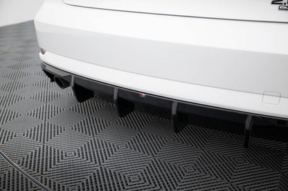Diffusor Heck Ansatz für Audi A3 Limousine 8V Facelift  (Einzelauspuff li. re.)