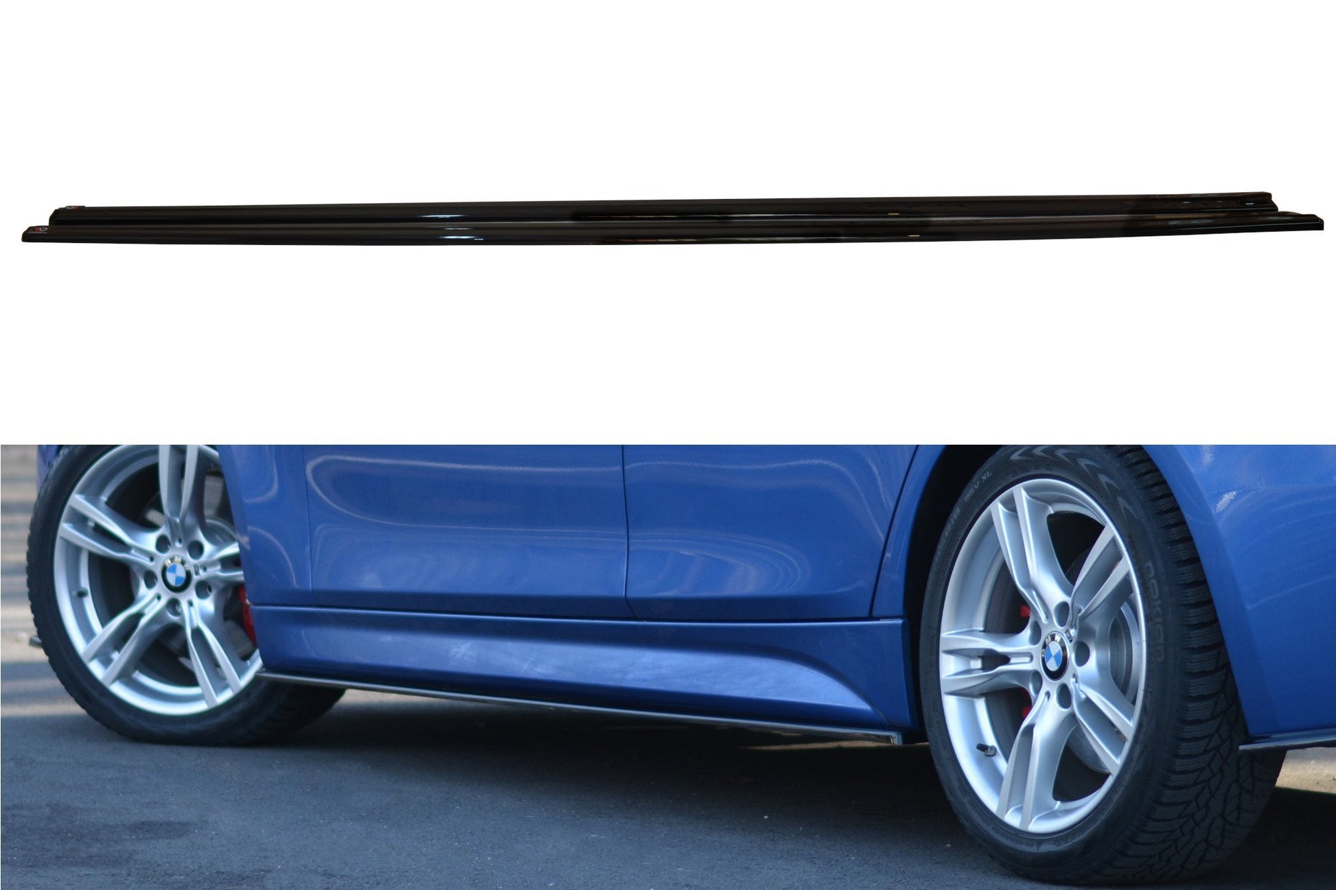 Seitenschweller Ansatz für BMW 3er M-Paket F30 / F30 Facelift schwarz Hochglanz