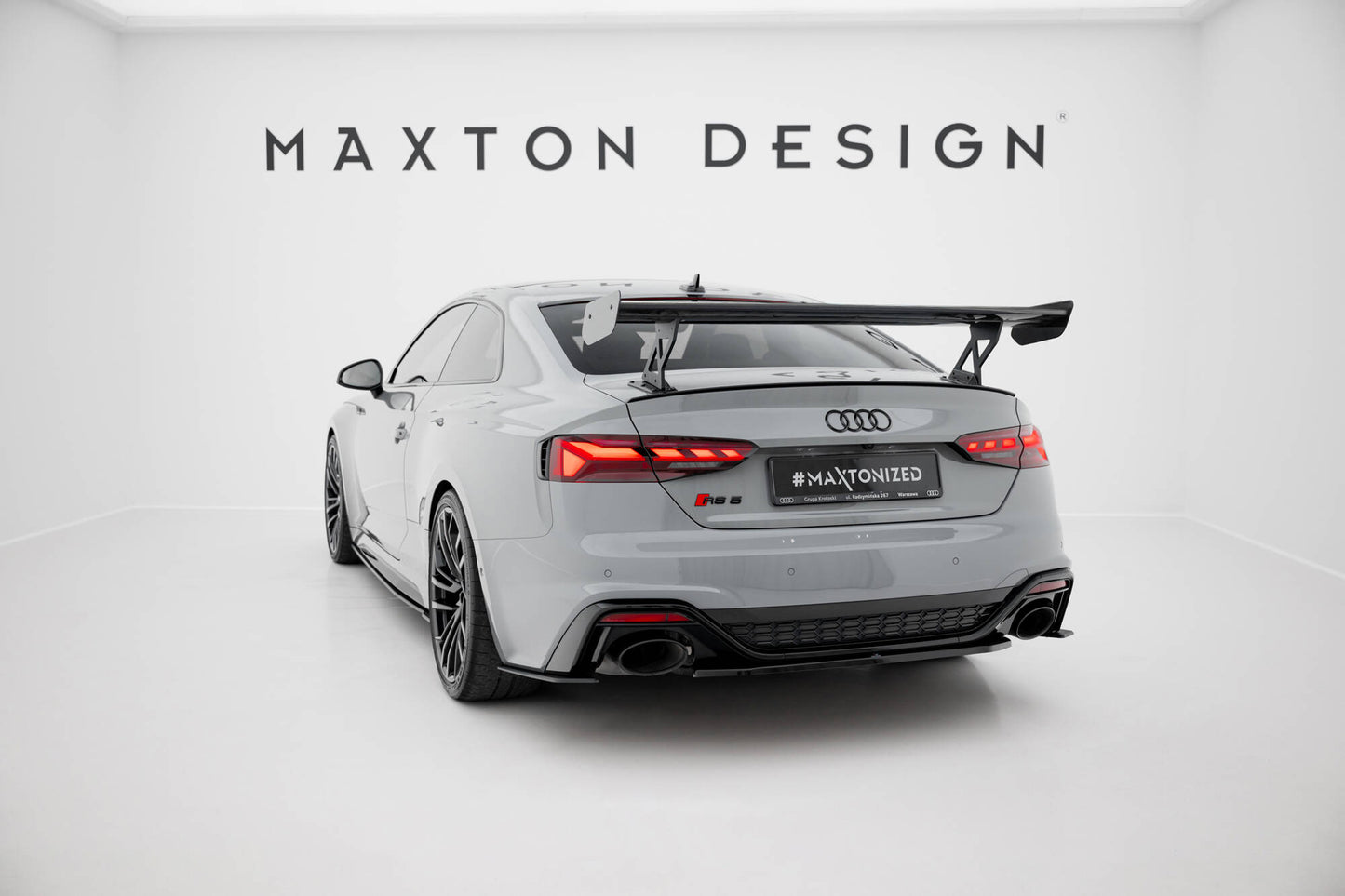 Carbon Spoiler With External Brackets Uprights  V.1 Audi A5 / A5 S-Line / S5 / RS5 Coupe F5 / F5 Facelift