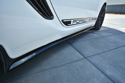 Seitenschweller Ansatz für PORSCHE CAYMAN S 987C  schwarz Hochglanz