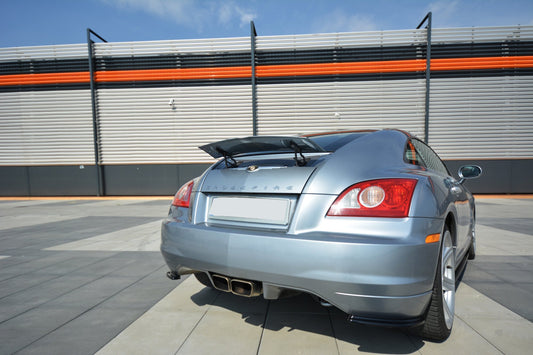 Heck Ansatz Flaps Diffusor für CHRYSLER CROSSFIRE schwarz Hochglanz