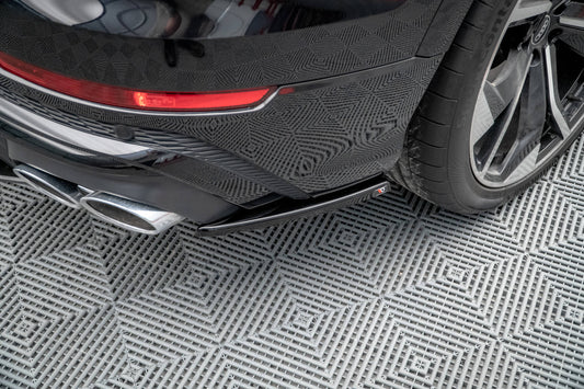 Heck Ansatz Flaps Diffusor für Audi SQ8 Mk1 schwarz Hochglanz