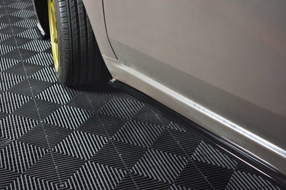 Seitenschweller Ansatz für FIAT 500 HATCHBACK vor Facelift schwarz Hochglanz