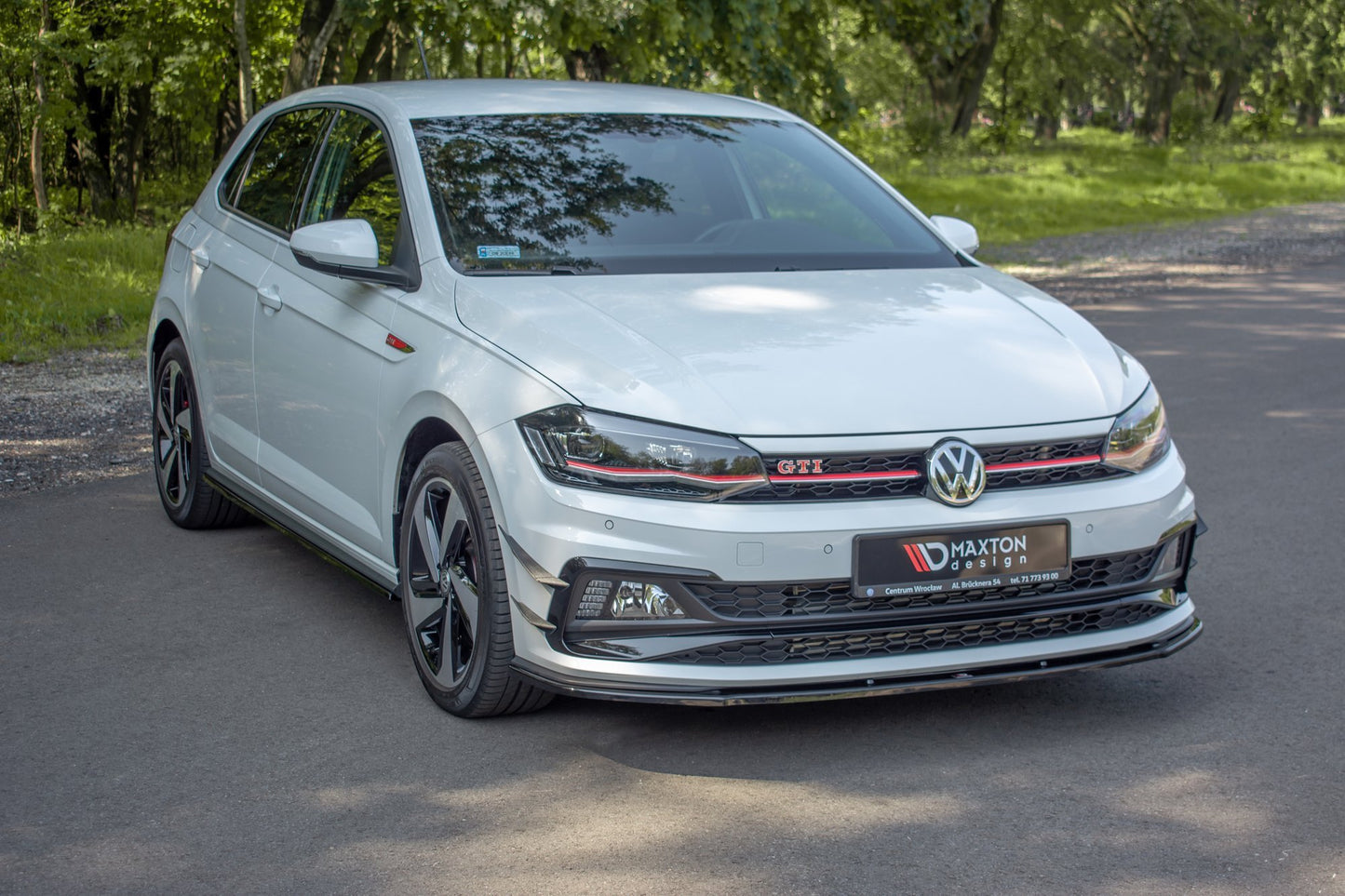 Front Ansatz V.1 für VW Polo GTI / R-line Mk6 schwarz Hochglanz