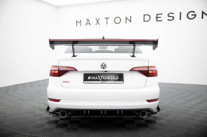 Carbon Spoiler With Internal Brackets Uprights + LED VW Jetta GLI Mk7