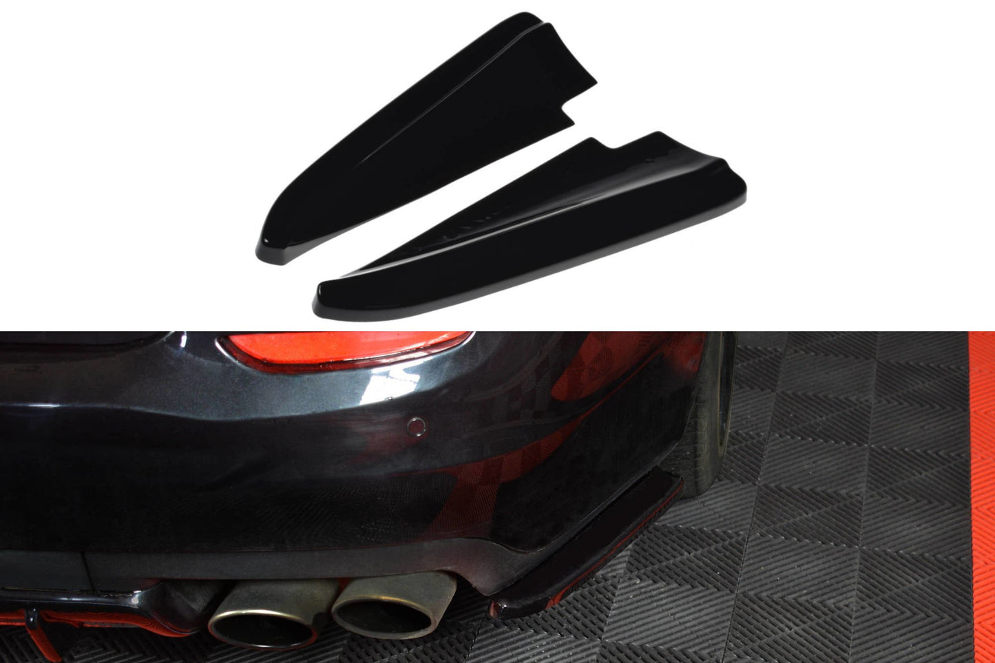 Heck Ansatz Flaps Diffusor für MASERATI QUATTROPORTE MK.6 vor Facelift schwarz matt