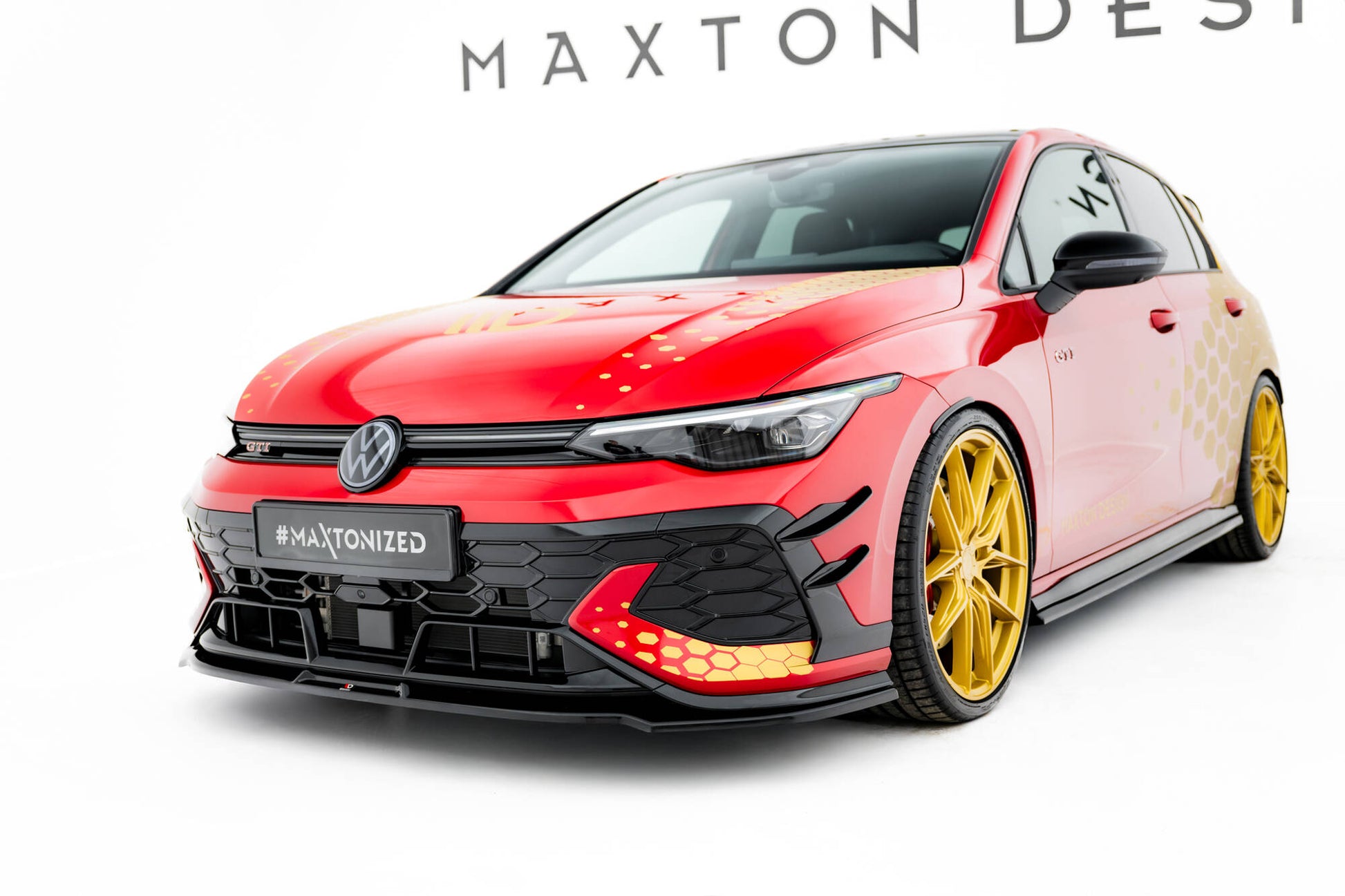 Front Ansatz V.3 für VW Golf GTI Clubsport Mk8 Facelift schwarz Hochglanz