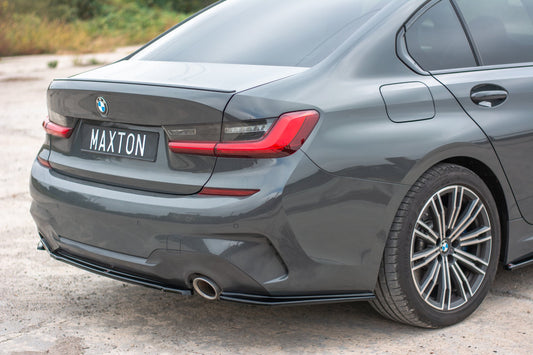 Heck Ansatz Flaps Diffusor für BMW 3er M-Paket G20  schwarz Hochglanz