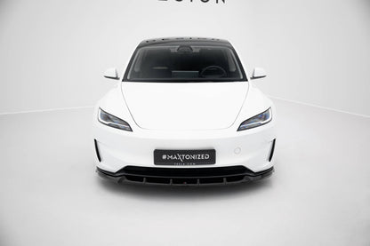 Front Ansatz V.2 für Tesla Model 3 Performance Mk1 Facelift schwarz Hochglanz