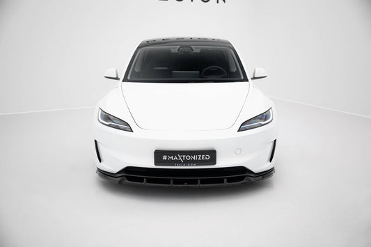 Front Ansatz V.2 für Tesla Model 3 Performance Mk1 Facelift schwarz Hochglanz