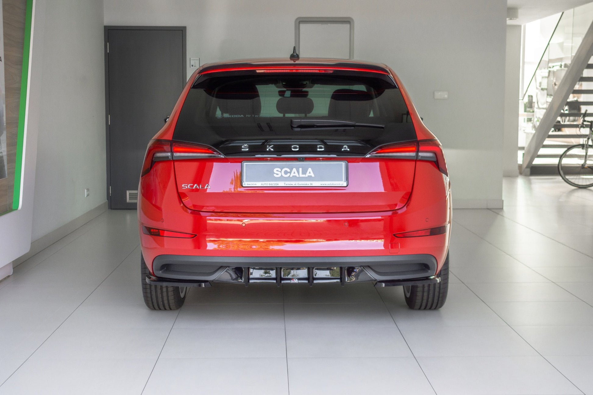 Heck Ansatz Flaps Diffusor für Skoda Scala schwarz Hochglanz