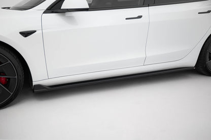 Seitenschweller Ansatz für V.3 für Tesla Model 3 Performance Mk1 Facelift  schwarz Hochglanz