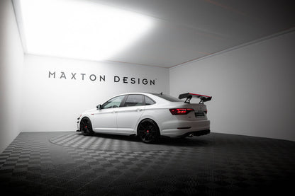 Carbon Spoiler With Internal Brackets Uprights + LED VW Jetta GLI Mk7