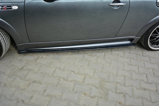 Seitenschweller Ansatz für MINI R53 COOPER S JCW schwarz Hochglanz