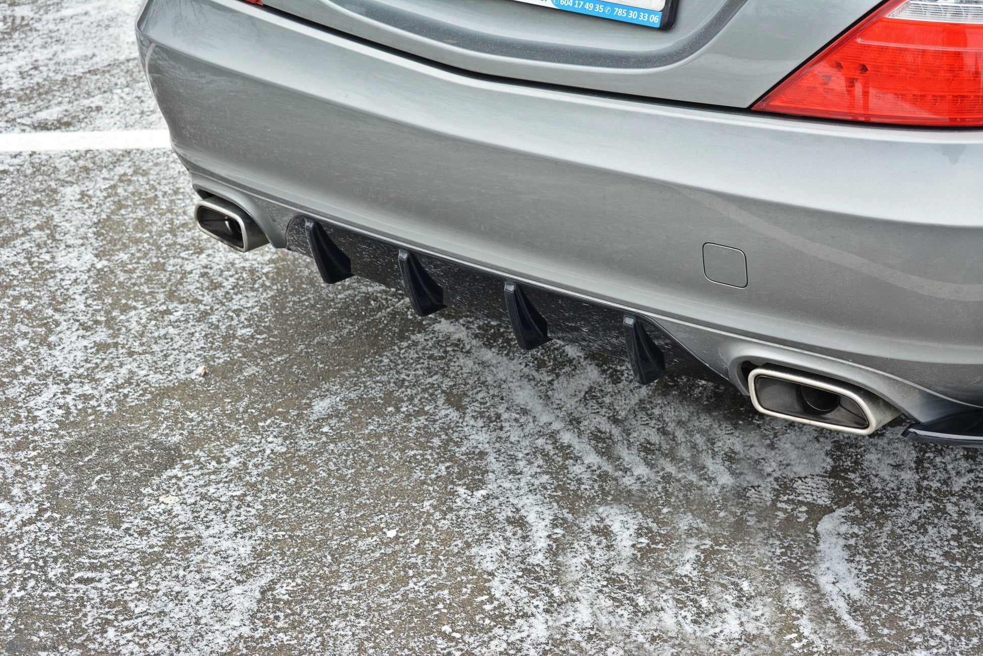 Diffusor Heck Ansatz für Mercedes SLK R172 schwarz Hochglanz