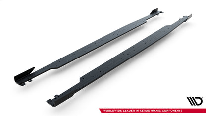 Street Pro Seitenschweller Ansatz + Flaps für Audi RS3 Limousine 8Y Facelift schwarz Hochglanz