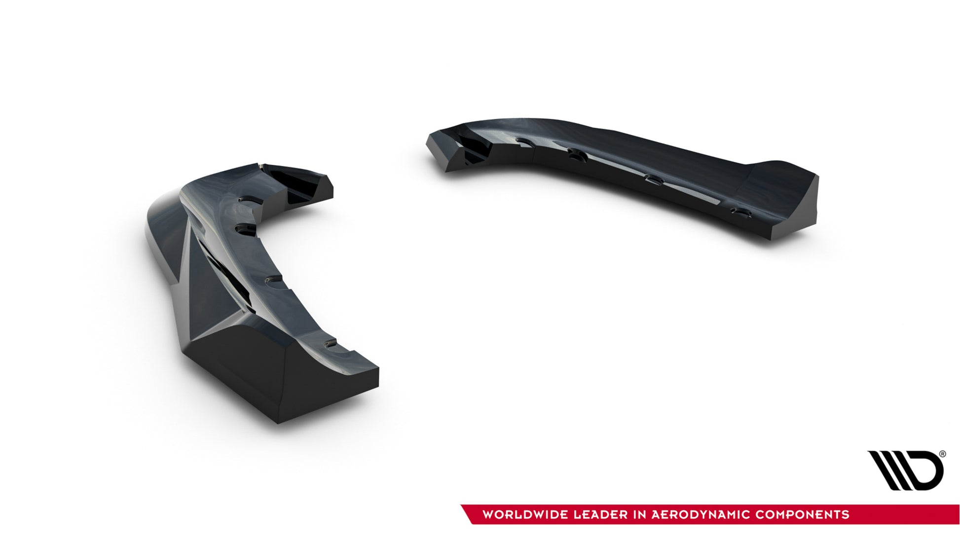 Heck Ansatz Flaps Diffusor V.2 für Alfa Romeo Stelvio Mk1 schwarz Hochglanz