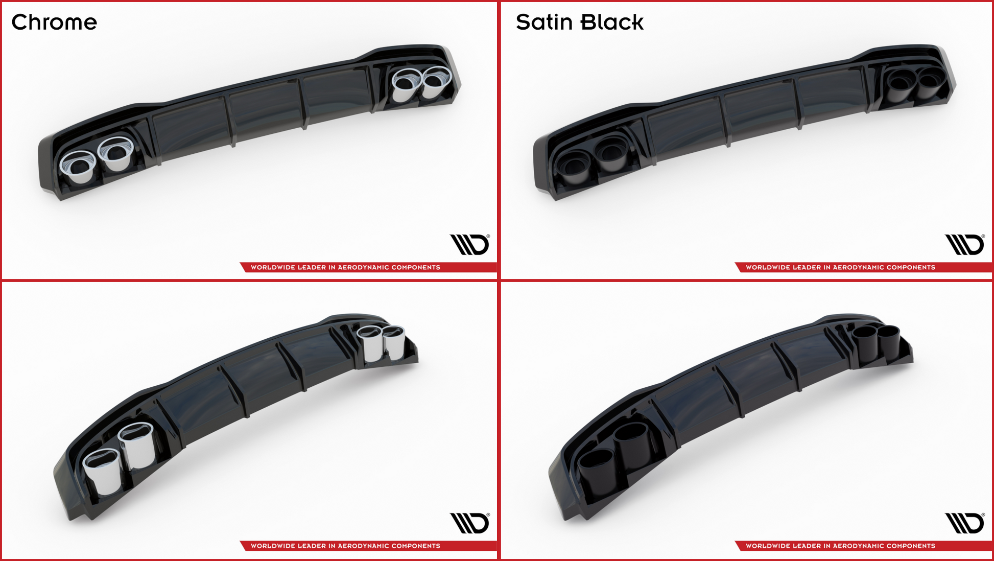 Diffusor Heck Ansatz + Endrohre für Audi A3 S-Line Sportback 8Y