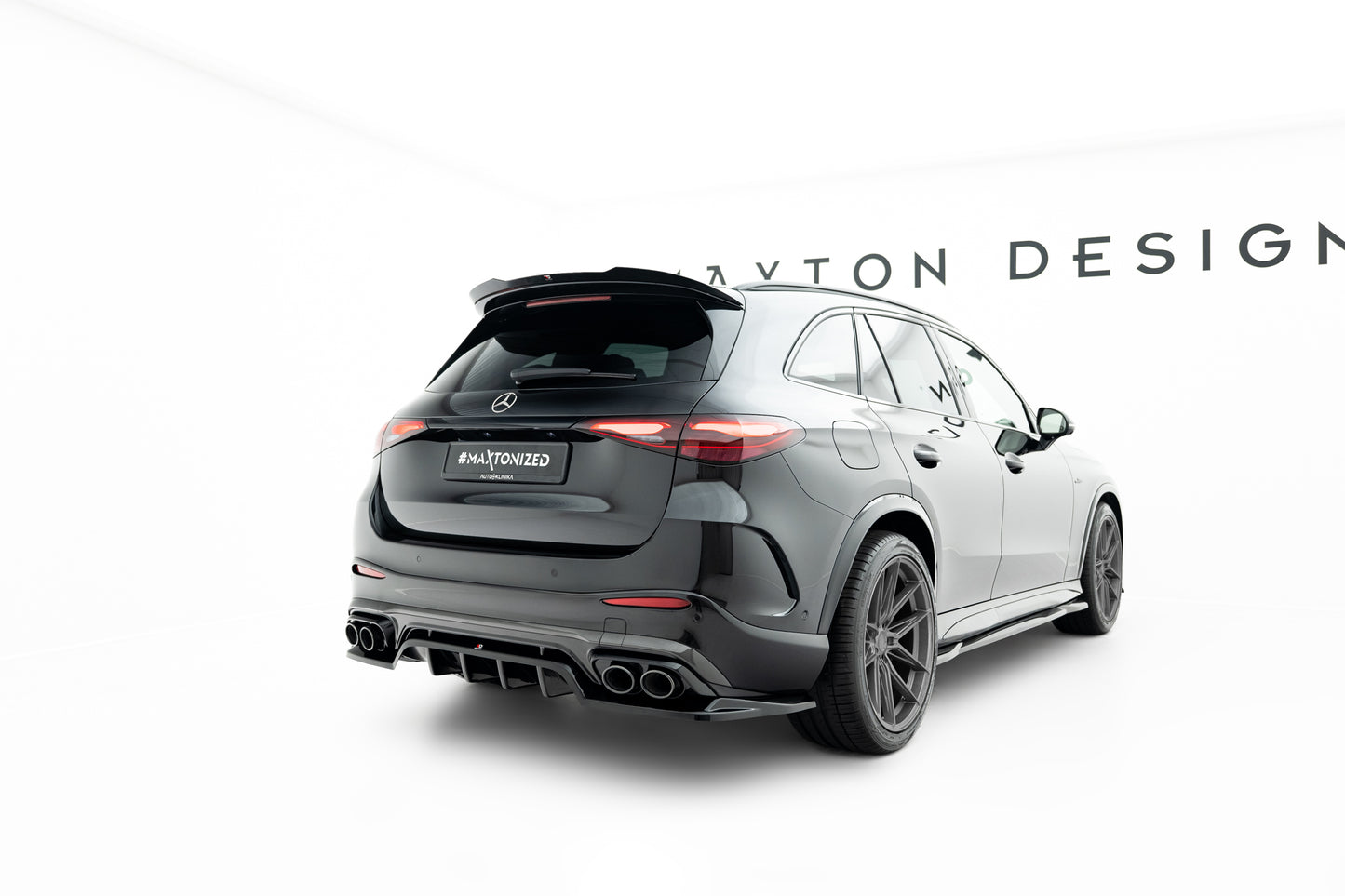 Mittlerer Cup Diffusor DTM Look Heck Ansatz für Mercedes-AMG GLC 43 X254 schwarz Hochglanz