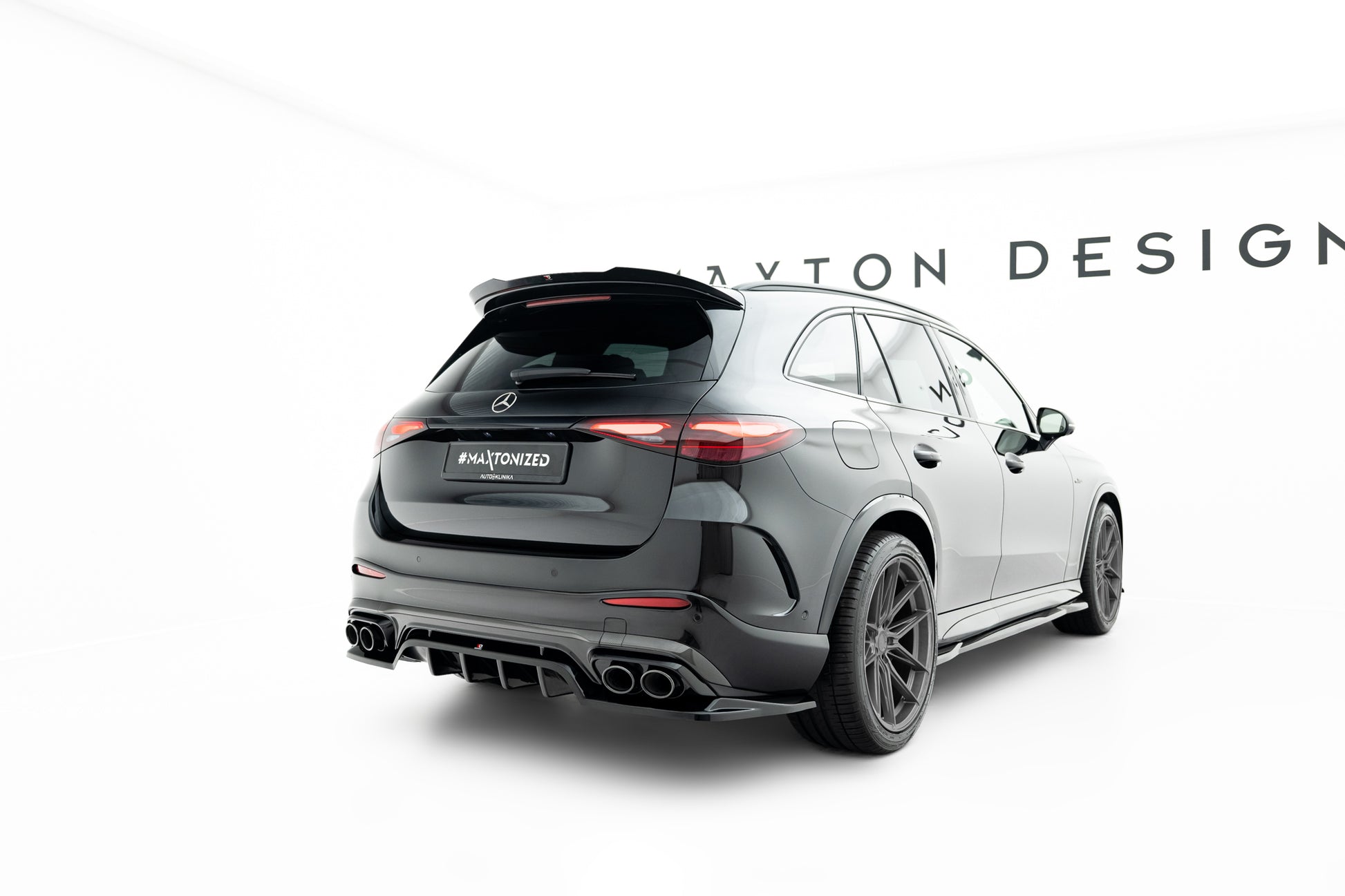 Mittlerer Cup Diffusor DTM Look Heck Ansatz für Mercedes-AMG GLC 43 X254 schwarz Hochglanz