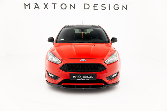 Front Ansatz V.3 für Ford Focus ST-Line Mk3 Facelift schwarz Hochglanz