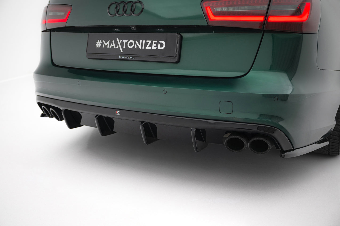 Diffusor Heck Ansatz für Audi S6 Avant C7  schwarz Hochglanz