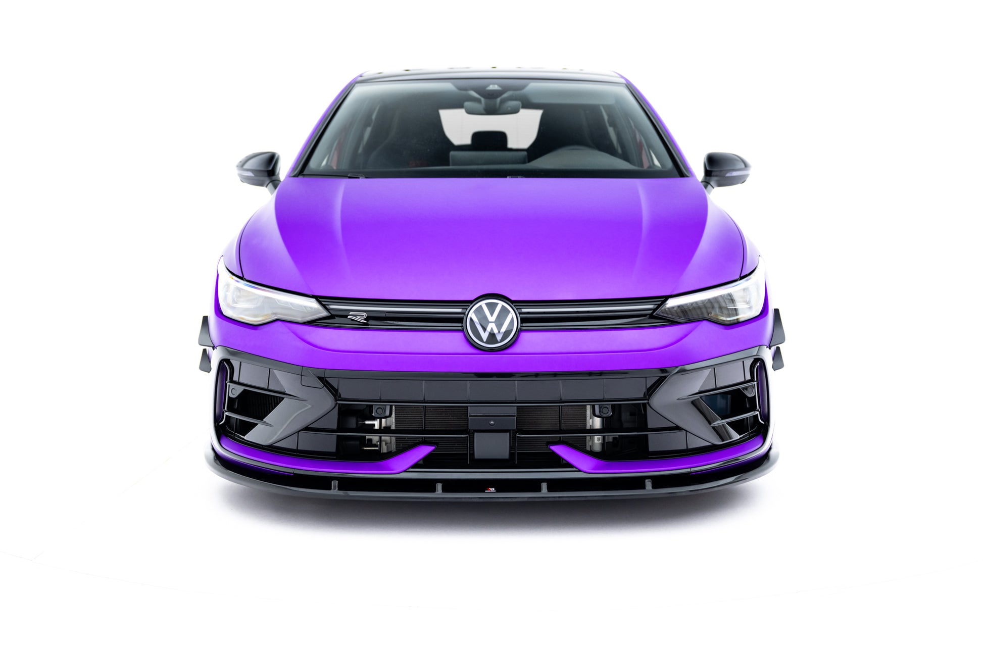 Front Ansatz V.2 für VW Golf R Mk8 Facelift schwarz Hochglanz