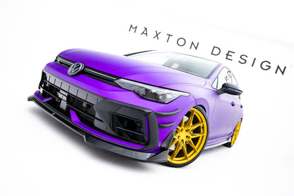 Front Ansatz V.4 für VW Golf R Mk8 Facelift schwarz Hochglanz