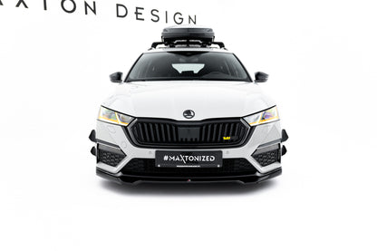 Front Ansatz V.4 für Skoda Octavia RS Mk4 schwarz Hochglanz