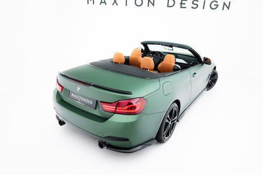 Heck Ansatz Flaps Diffusor für BMW 4er Cabrio / Coupe F33 / F32 schwarz Hochglanz