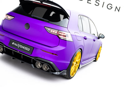 Mittlerer Cup Diffusor DTM Look Heck Ansatz für V.1 VW Golf R  Mk8 / Mk8 Facelift schwarz Hochglanz
