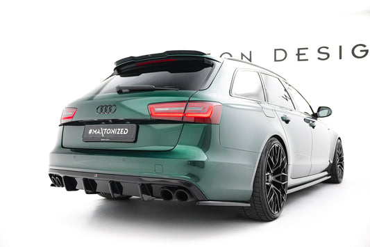 Diffusor Heck Ansatz für Audi S6 Avant C7  schwarz Hochglanz