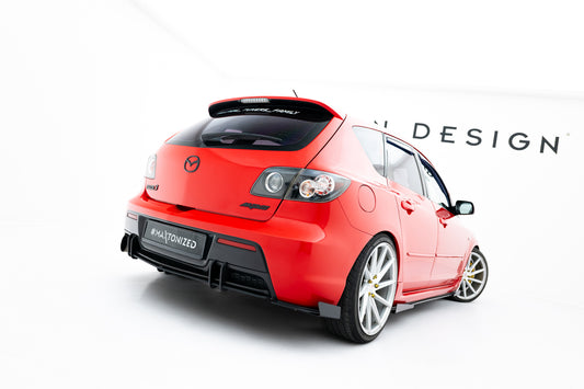 Street Pro Heck Ansatz Flaps Diffusor + Flaps für Mazda 3 MPS Mk1 EU Version schwarz Hochglanz