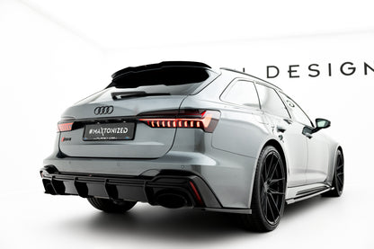 Diffusor Heck Ansatz für Audi RS6 C8 schwarz Hochglanz